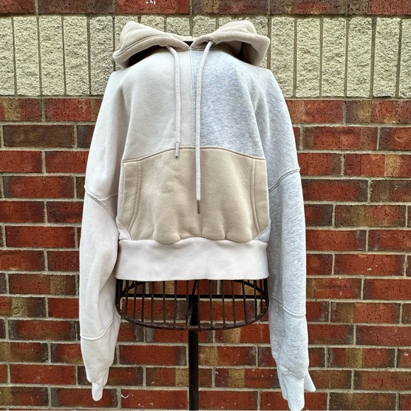 Abercrombie & Fitch Soft A&F Collection Colorblock Hoodie Sweater Crop Cozy Sz M - Picture 5 of 11